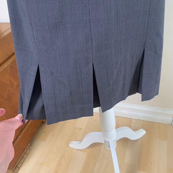 Style & Co. Sz 10/8 2-Piece Stretch Skirt Suit w/ Blazer Jacket Gray Glen Plaid - Picture 7 of 12